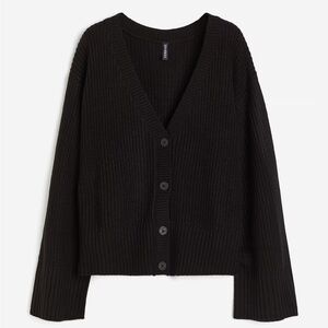 H&M black ribbed cardigan